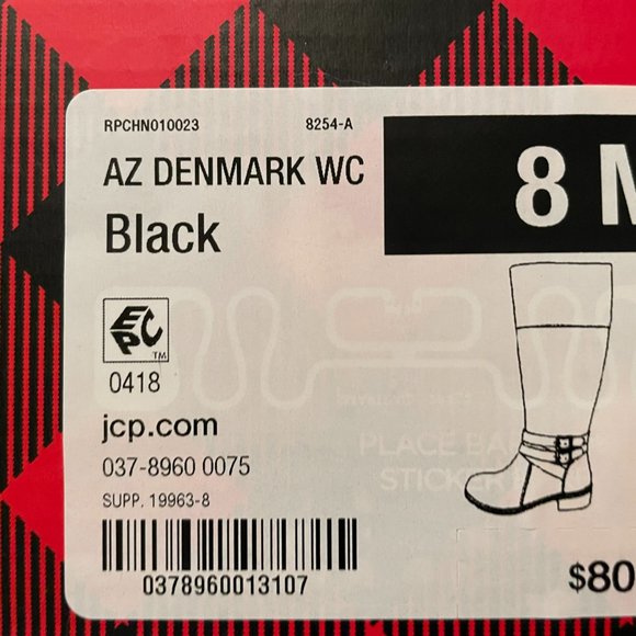 Arizona Women's Black Wide Calf Tall Boots Size 8M - NWT - Picture 4 of 5